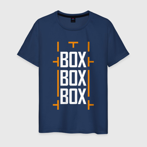 Мужская футболка из хлопка с принтом Box box box, вид спереди №1