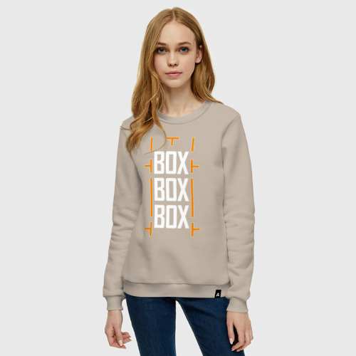 Женский свитшот хлопок Box box box, цвет миндальный - фото 3