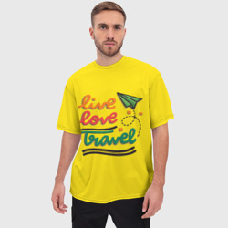 Мужская футболка oversize 3D Жизнь, любовь, путешествия - фото 2