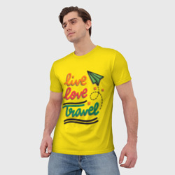 Мужская футболка 3D Жизнь, любовь, путешествия - фото 2