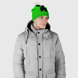 Шапка 3D c помпоном Minecraft Creeper Крипер - фото 2