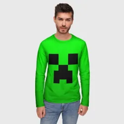 Мужской лонгслив 3D Minecraft Creeper Крипер - фото 3