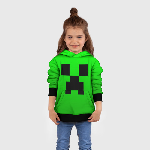 Детская толстовка 3D Minecraft Creeper Крипер, цвет черный - фото 4