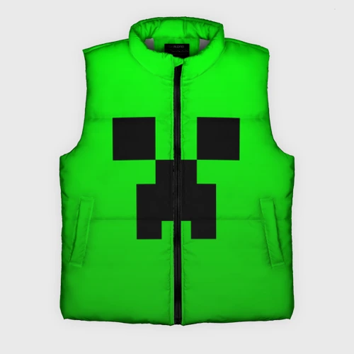Мужской жилет утепленный 3D Minecraft Creeper Крипер