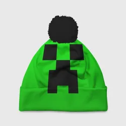 Шапка 3D c помпоном Minecraft Creeper Крипер