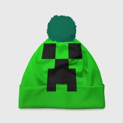 Шапка 3D c помпоном Minecraft Creeper Крипер