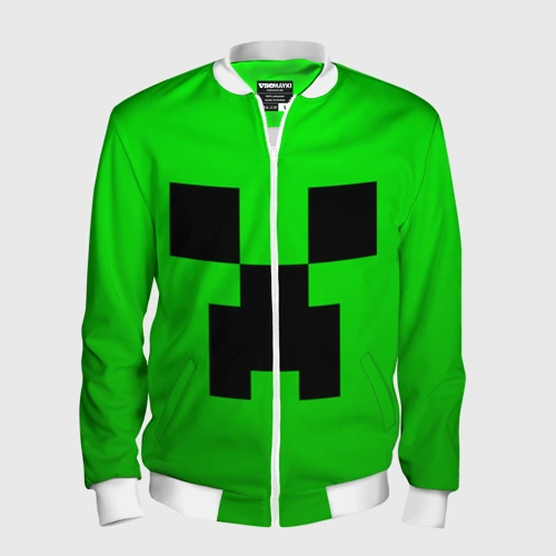 Мужской бомбер 3D Minecraft Creeper Крипер