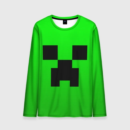 Мужской лонгслив 3D Minecraft Creeper Крипер