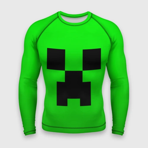 Мужской рашгард 3D Minecraft Creeper Крипер