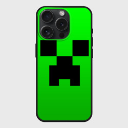 Чехол силиконовый для Apple iPhone 15 Pro матовый Minecraft Creeper Крипер