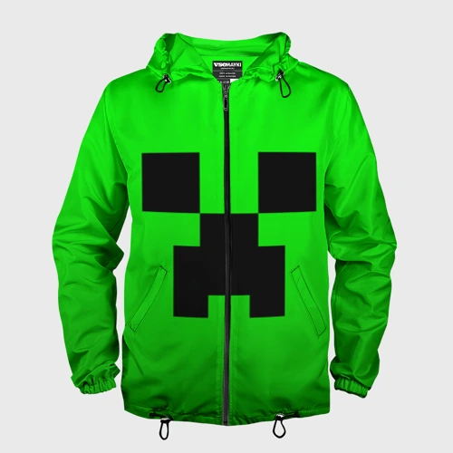 Мужская ветровка 3D Minecraft Creeper Крипер