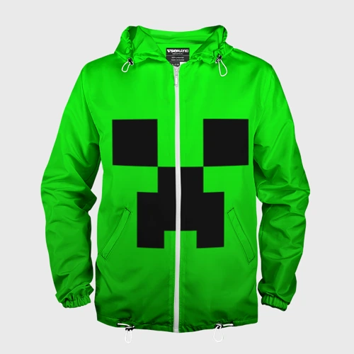 Мужская ветровка 3D Minecraft Creeper Крипер