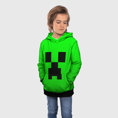 Детская толстовка 3D Minecraft Creeper Крипер, цвет черный - фото 3