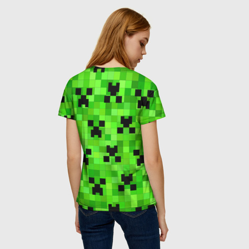 Женская футболка 3D с принтом MINECRAFT | МАЙНКРАФТ, вид сзади #2