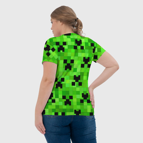 Женская футболка 3D с принтом MINECRAFT | МАЙНКРАФТ, вид сзади #2
