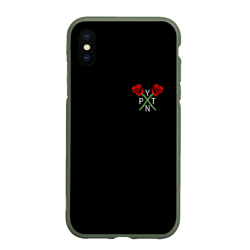 Чехол для iPhone XS Max матовый PAYTON MOORMEIER (НА СПИНЕ), цвет темно-зеленый