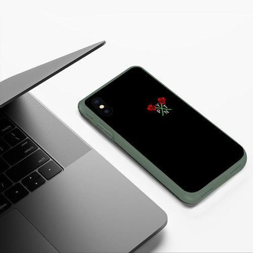 Чехол для iPhone XS Max матовый PAYTON MOORMEIER (НА СПИНЕ), цвет темно-зеленый - фото 5