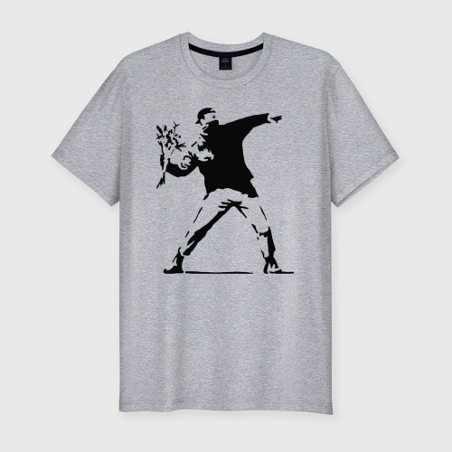 Мужская футболка хлопок Slim Banksy, цвет меланж