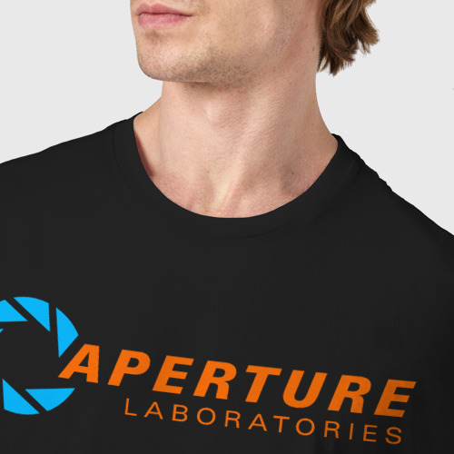 Мужская футболка хлопок Aperture Laboratorie, цвет черный - фото 6