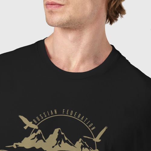 Мужская футболка хлопок Алтай Gold Classic, цвет черный - фото 6