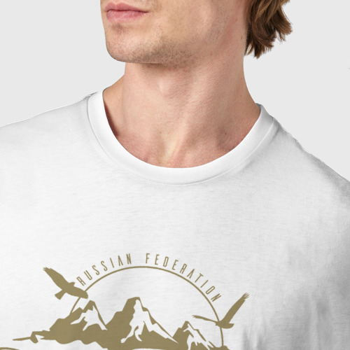 Мужская футболка хлопок Алтай Gold Classic, цвет белый - фото 6