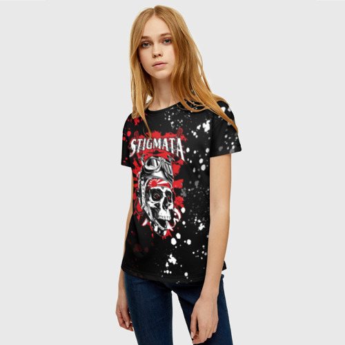 Женская футболка 3D с принтом Stigmata, фото на моделе #1