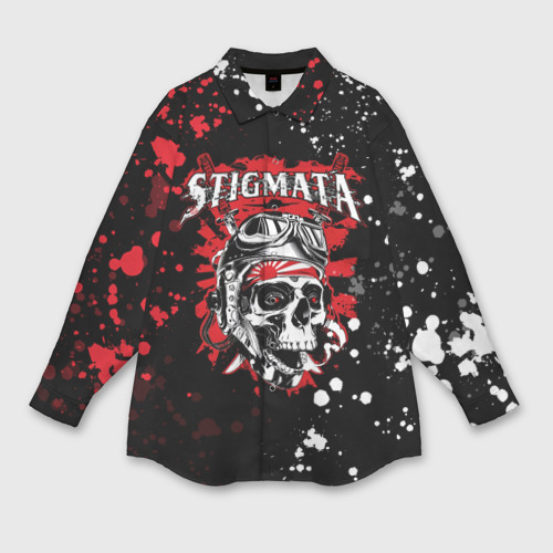 Мужская рубашка oversize 3D Stigmata Стигмата, цвет белый