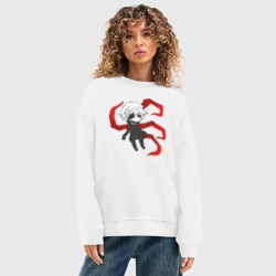 Женский свитшот oversize без начеса хлопок Токийский гуль - фото 2