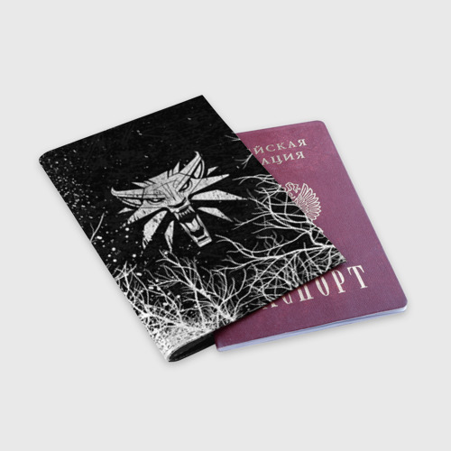 Обложка для паспорта матовая кожа Ведьмак the Witcher Геральт, цвет черный - фото 3