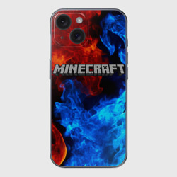 Чехол для iPhone 15 силиконовый с защитой камеры Minecraft Майнкрафт