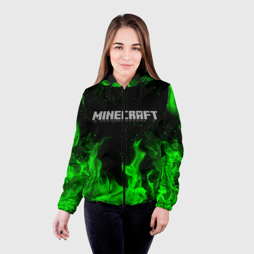 Женская куртка 3D Minecraft Майнкрафт, цвет черный - фото 3