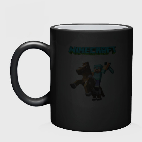 Кружка хамелеон с принтом Minecraft, фото на моделе #1