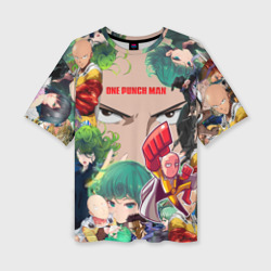 Женская футболка oversize 3D Персонажи аниме Ванпанчмен
