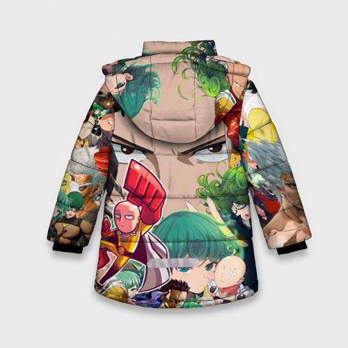 Зимняя куртка для девочек 3D Персонажи аниме Ванпанчмен, цвет черный - фото 2
