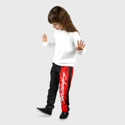 Детские брюки 3D Cyberpunk 2077 red chip white logo - фото 2