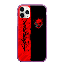 Чехол для iPhone 11 Pro Max матовый Cyberpunk 2077 Киберпанк