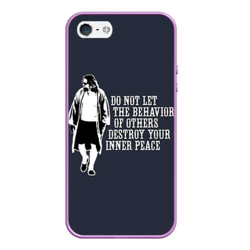 Чехол для iPhone 5/5S матовый The Big Lebowski, цвет сиреневый