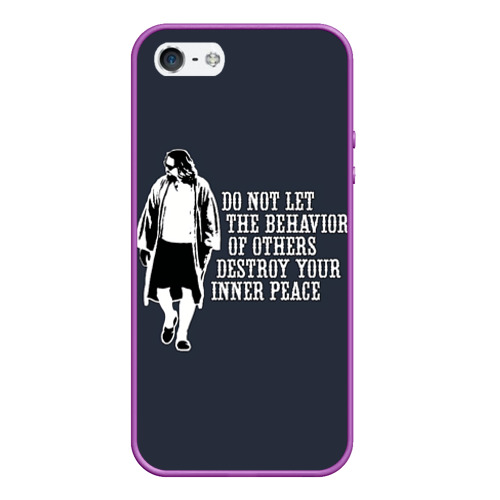 Чехол для iPhone 5/5S матовый The Big Lebowski, цвет фиолетовый