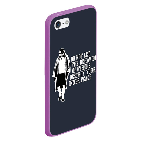 Чехол для iPhone 5/5S матовый The Big Lebowski, цвет фиолетовый - фото 3