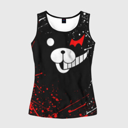 Женская майка 3D Monokuma краснобелые брызги