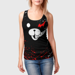 Женская майка 3D Monokuma краснобелые брызги - фото 2