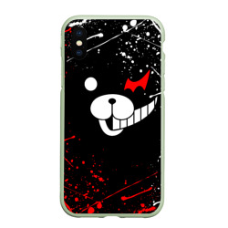 Чехол для iPhone XS Max матовый Monokuma краснобелые брызги