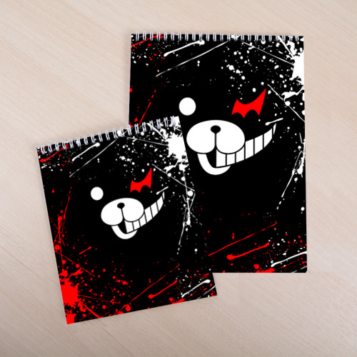 Скетчбук Monokuma краснобелые брызги, цвет белый - фото 4