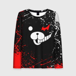 Женский лонгслив 3D Monokuma краснобелые брызги