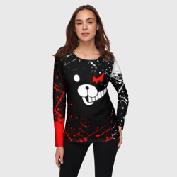 Женский лонгслив 3D Monokuma краснобелые брызги - фото 2
