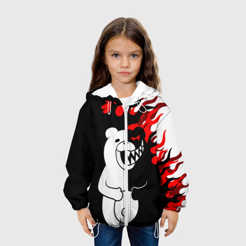 Детская куртка 3D Монокума красные языки пламени, цвет белый - фото 4