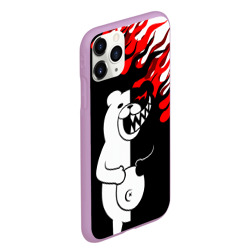 Чехол для iPhone 11 Pro Max матовый Монокума красные языки пламени - фото 2
