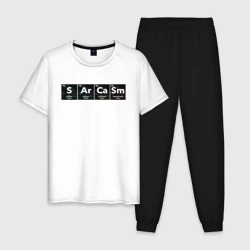 Мужская пижама с белой футболкой хлопок Сарказм