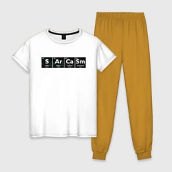 Женская пижама с белой футболкой хлопок Сарказм