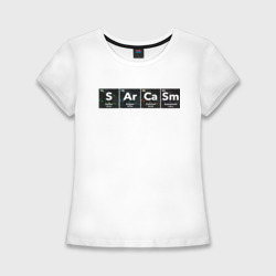 Сарказм – Женская футболка хлопок Slim с принтом купить